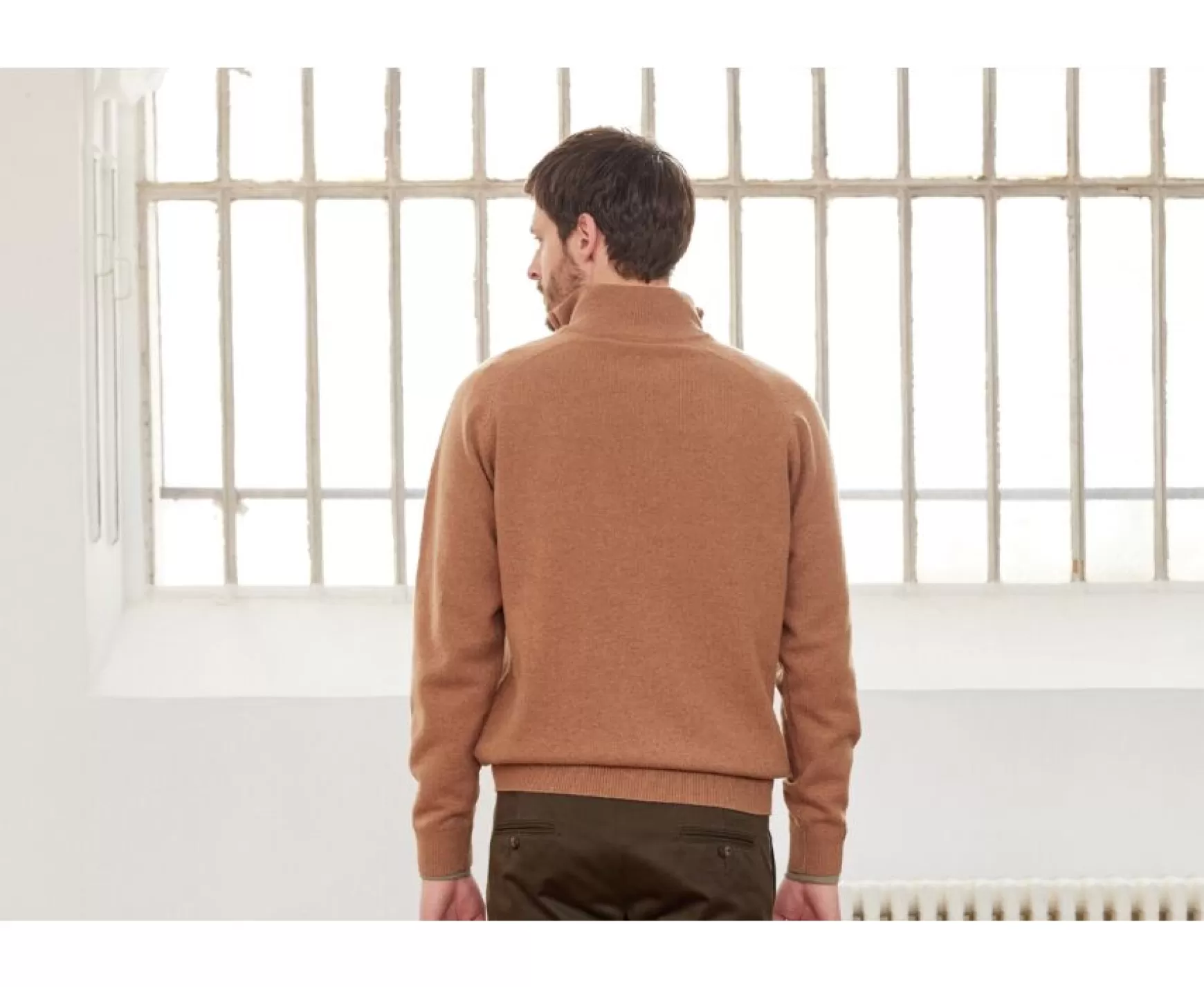 Bexley | Half-Zip Wool Jumper Kenneth Melange Hazelnut