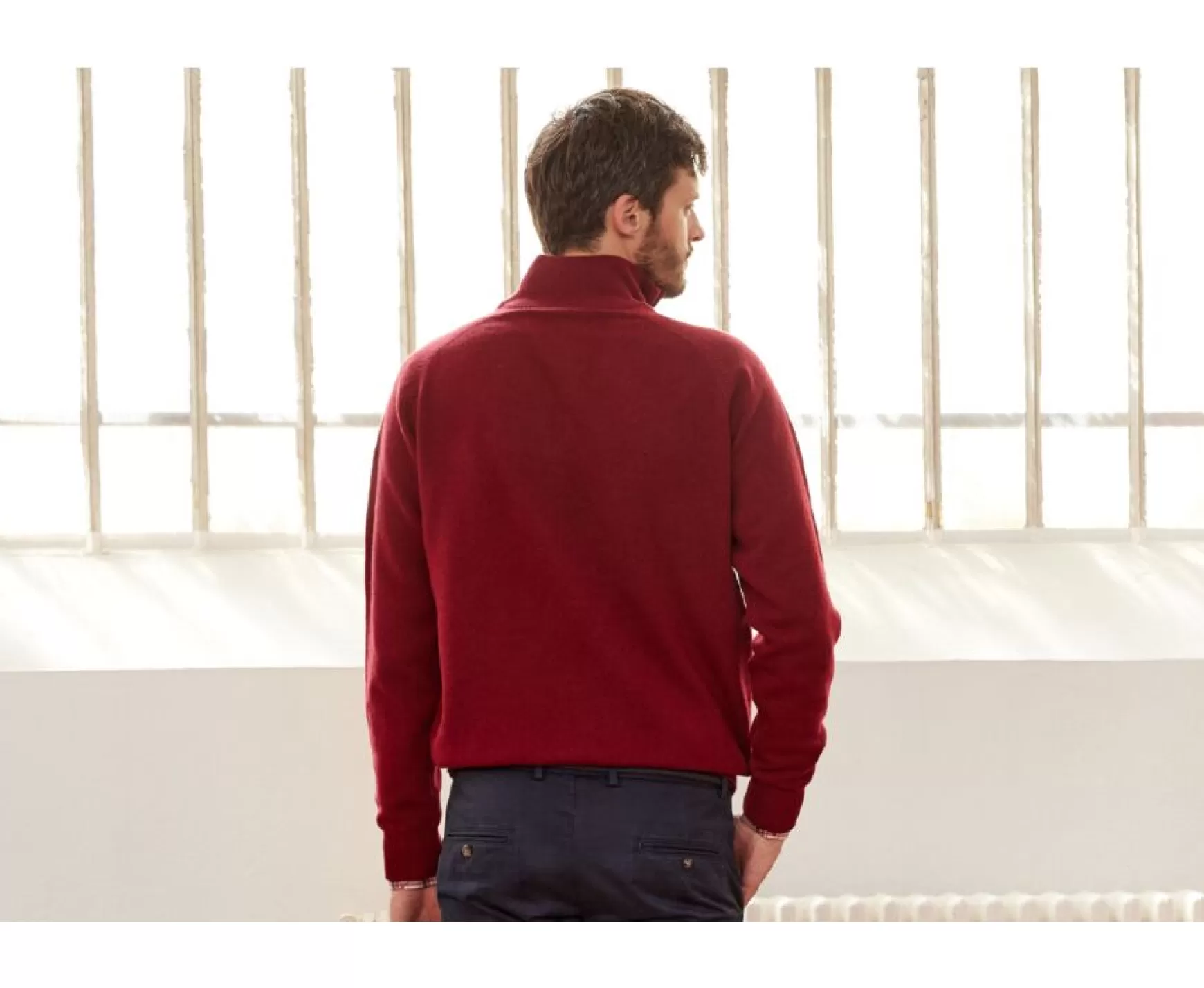 Bexley | Half-Zip Wool Sweater - Kenneth | Dark Red