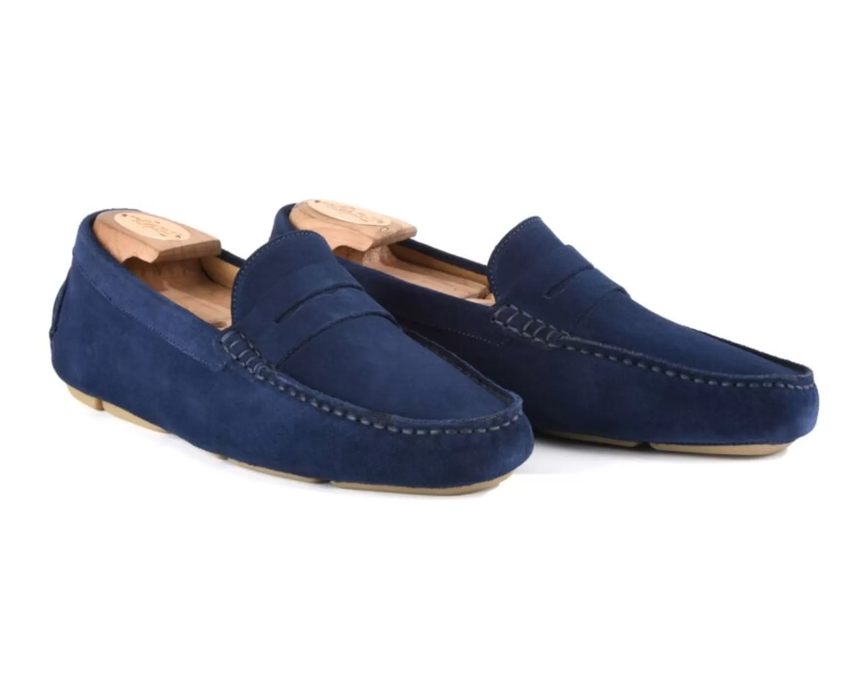 Bexley Moccasins | Indigo Blue Men'S Driving Moccasins Seacrest Indigo Blue Suede