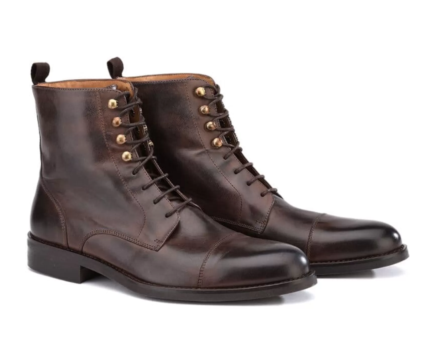 Bexley Comfort Shoes | Lace-Up Boots Derby Enfield Ii Gomme City Patina Chocolate