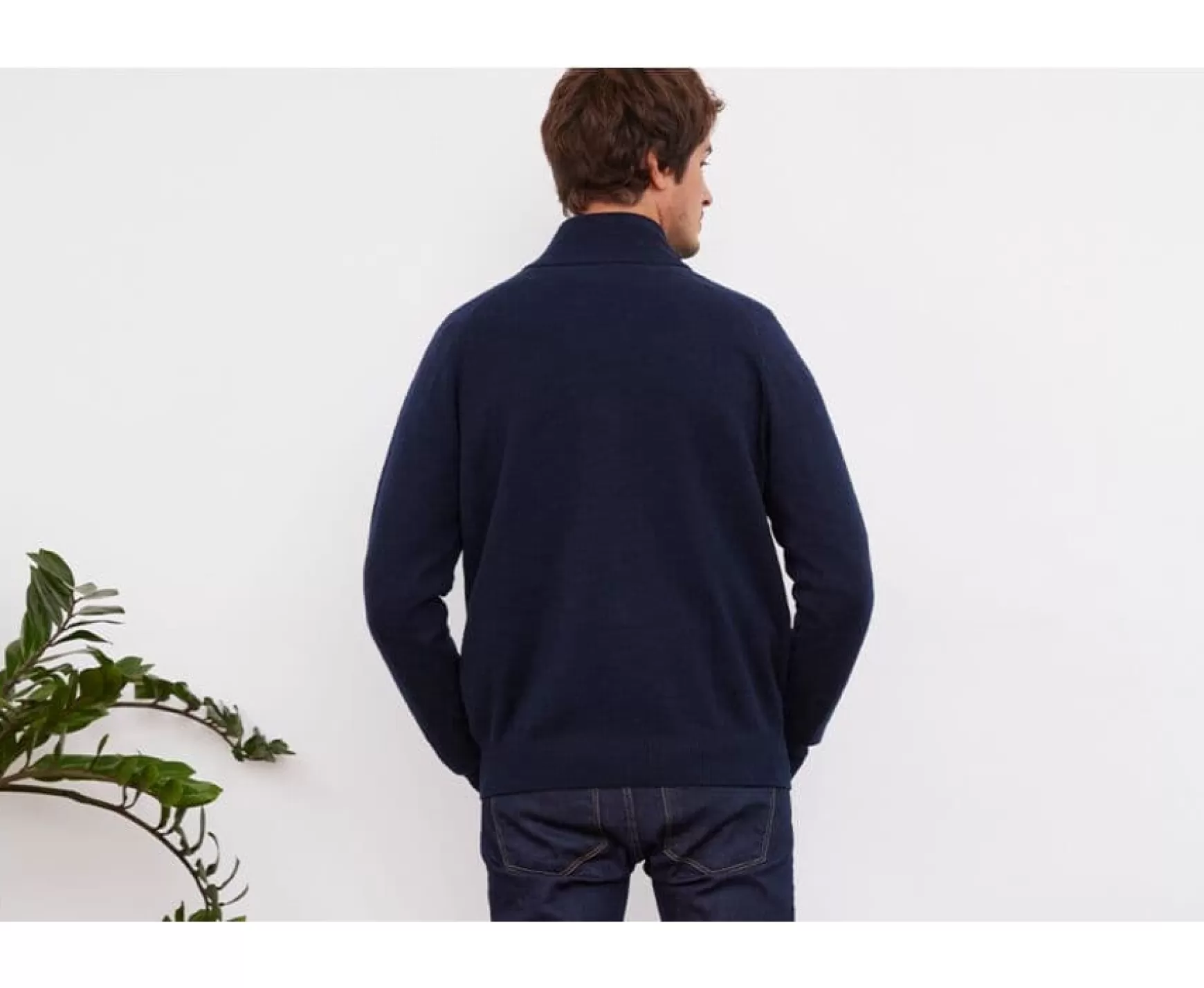 Bexley | Lambswool Full Zip Sweater Kane Navy Blue