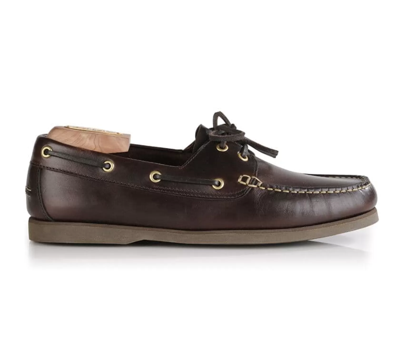 Bexley Moccasins | Leather Boat Shoes Trawler Dark Chestnut