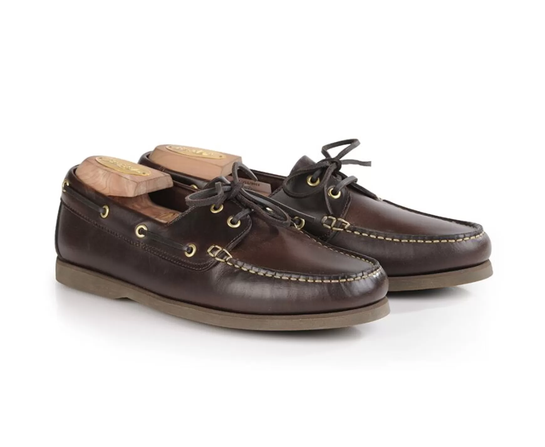 Bexley Moccasins | Leather Boat Shoes Trawler Dark Chestnut