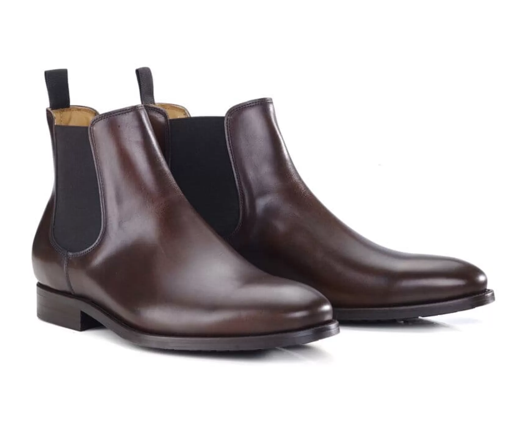 Bexley Boots Shoes | Leather Chelsea Boots - Alderton Gomme | Patina Chocolate