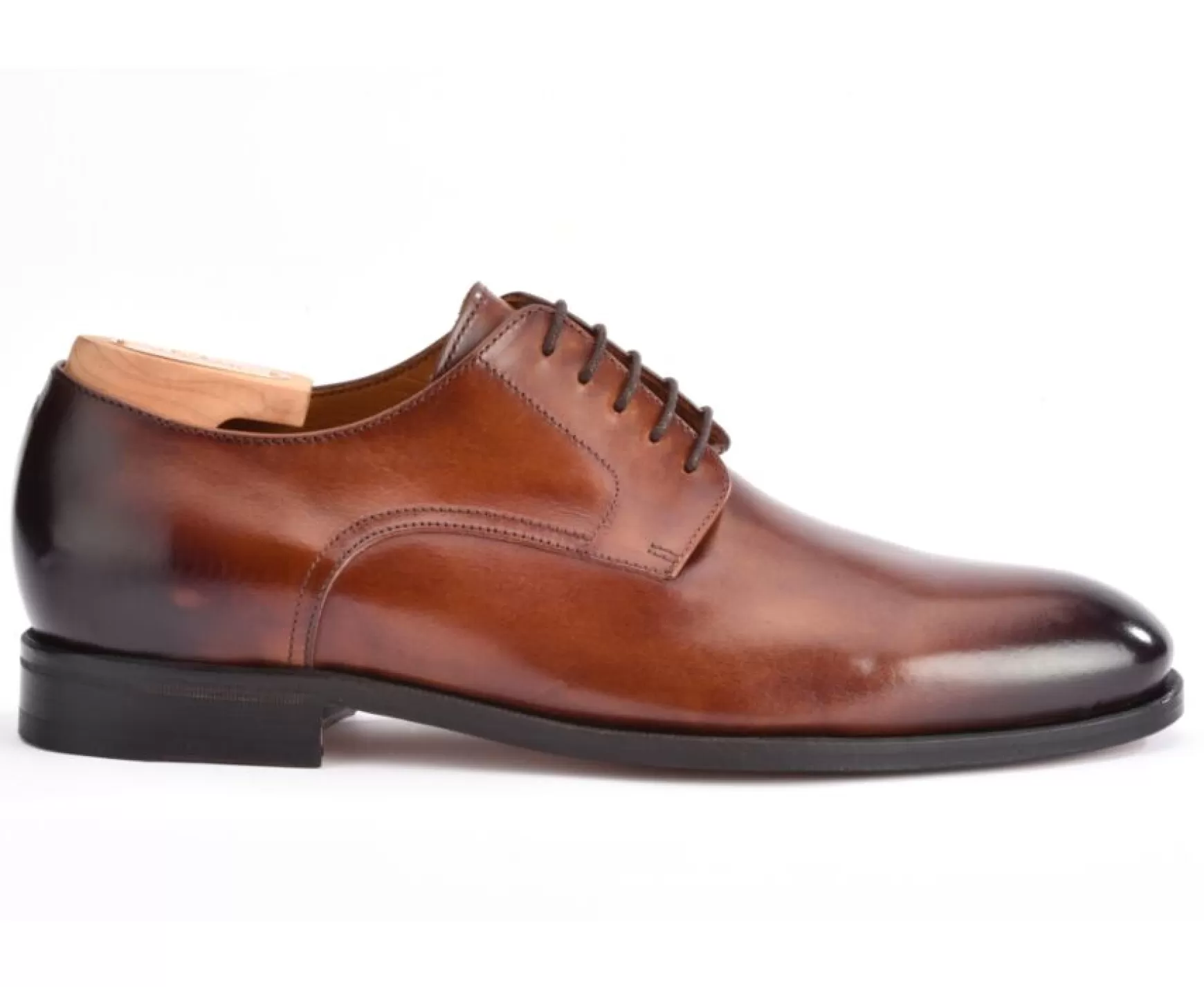 Bexley Comfort Shoes | Leather Derby Shoes Penford Patina Chestnut