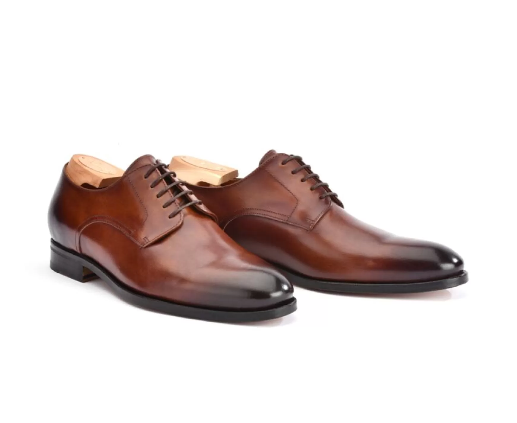 Bexley Comfort Shoes | Leather Derby Shoes Penford Patina Chestnut