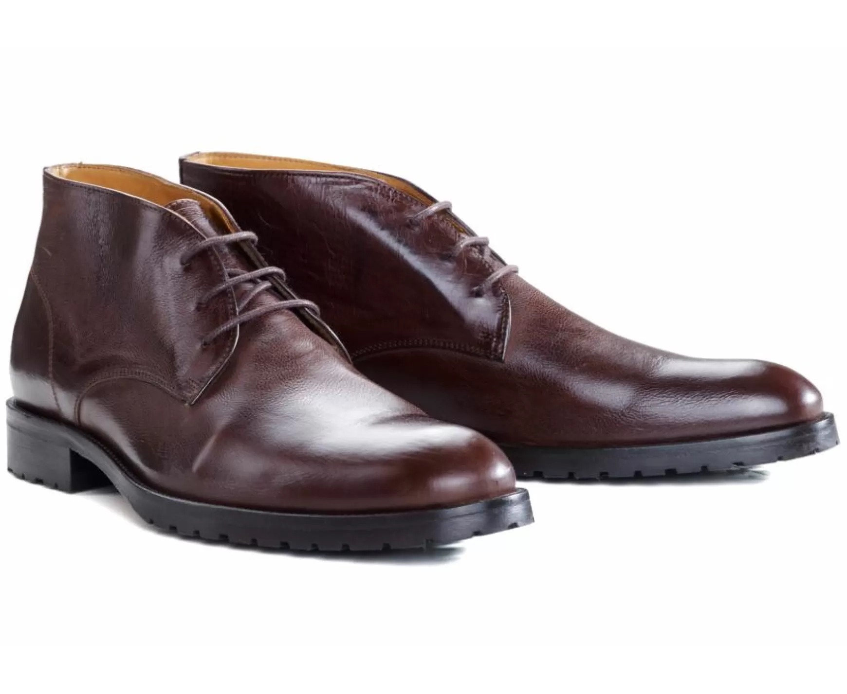 Bexley Comfort Shoes | Leather Desert Boots Warwick Gomme Patina Chocolate