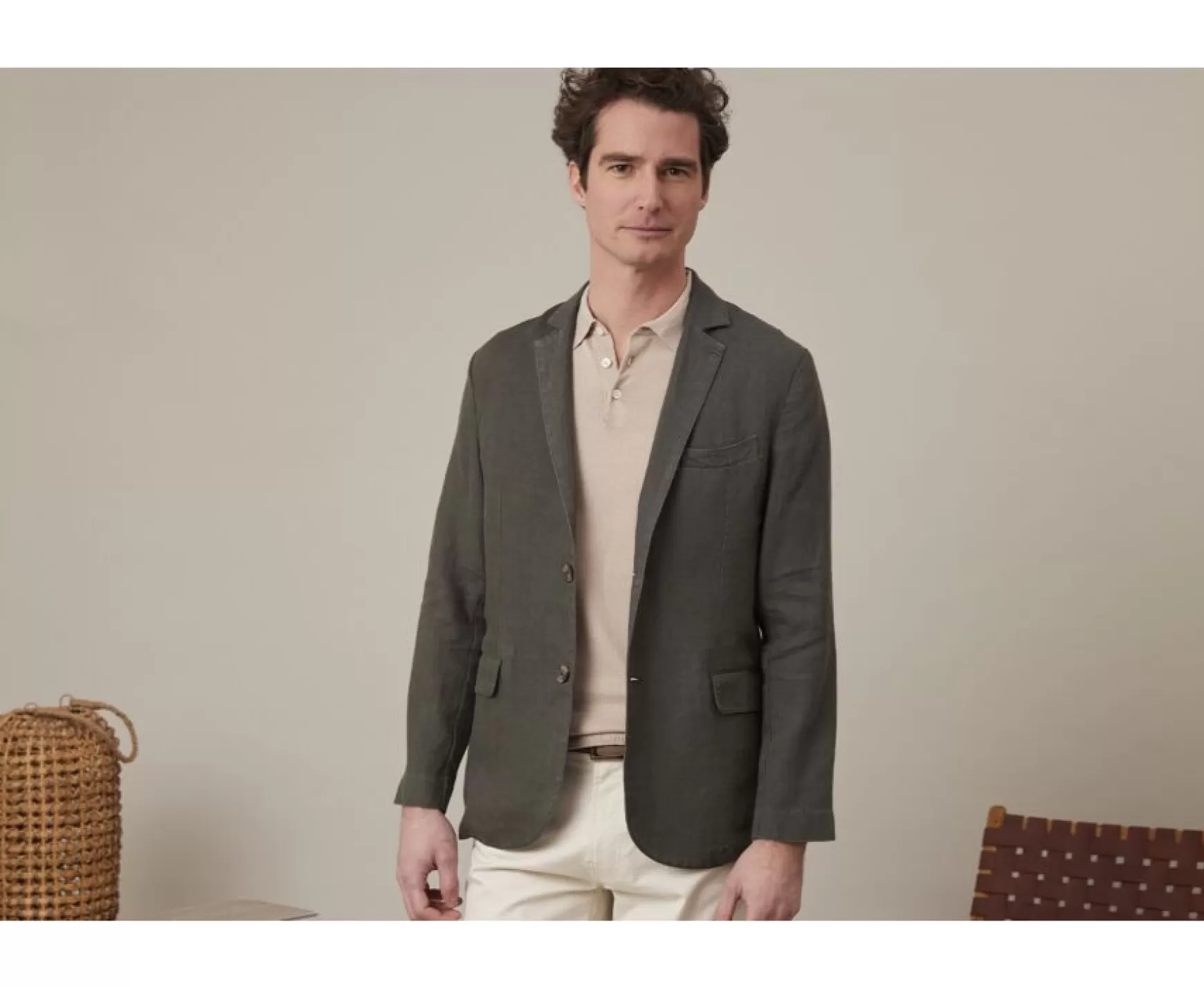 Bexley | Linen Blazer Lubin Dark Olive