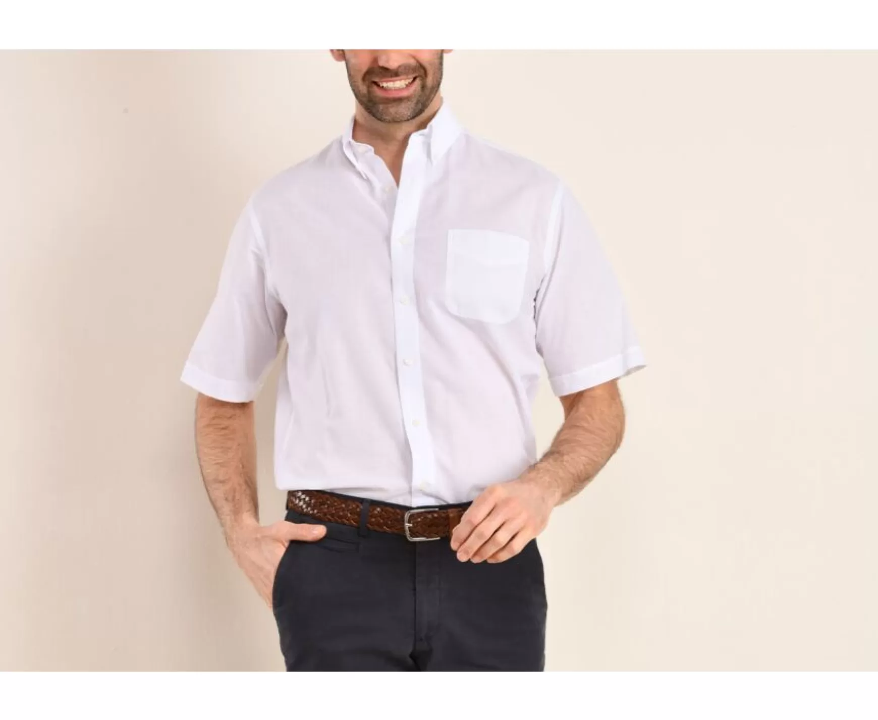 Bexley | Linen Cotton Shirt - Chest Pocket Colten Mc White