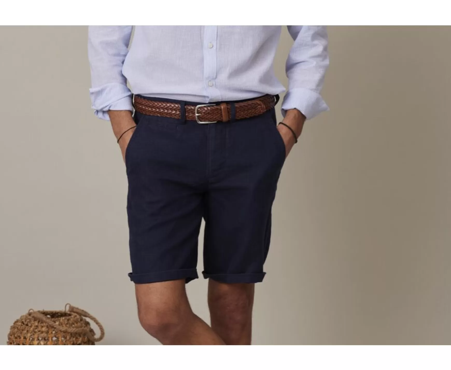 Bexley Chino Shorts | Linen Shorts Borys Navy