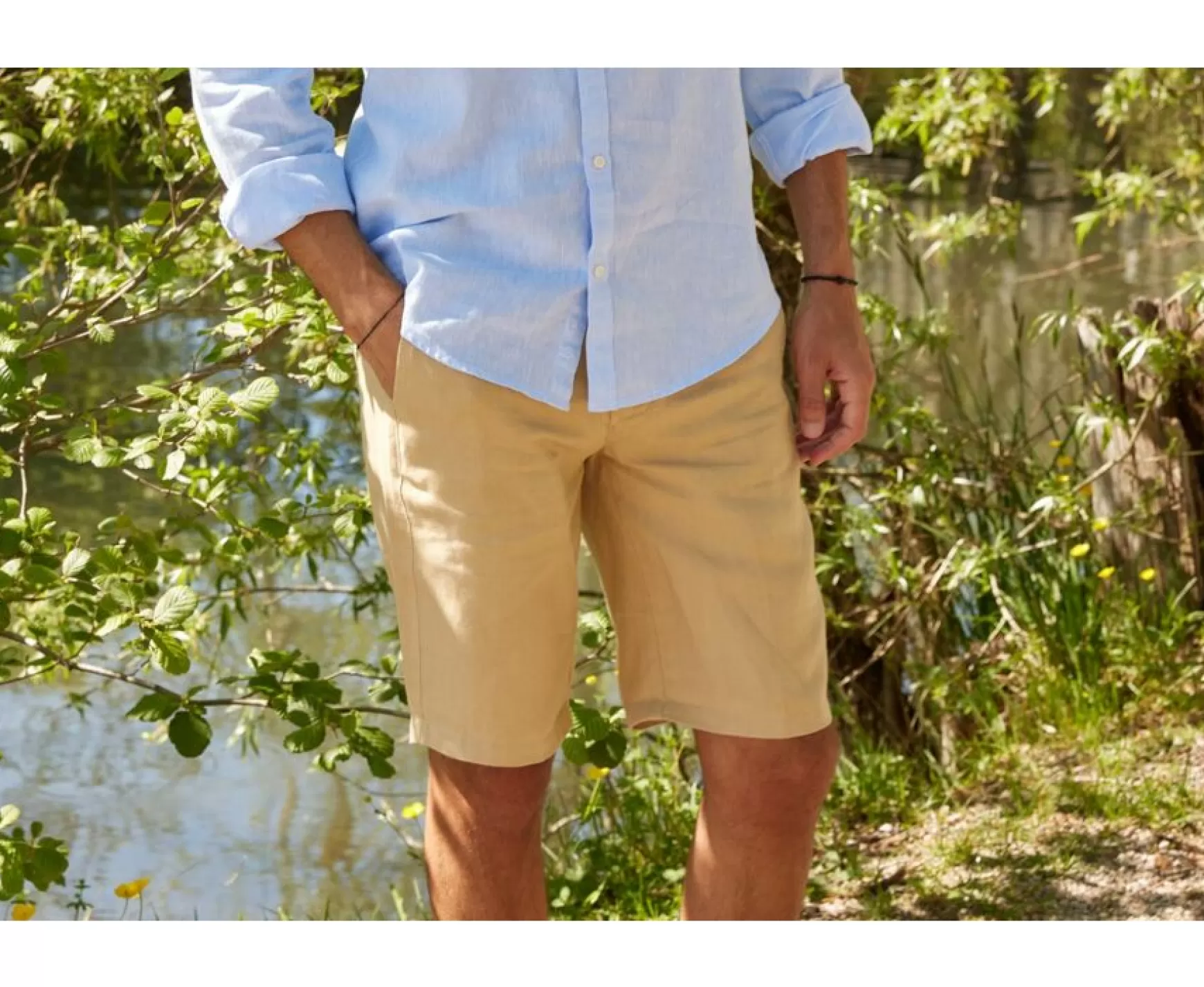 Bexley Chino Shorts | Linen Shorts Borys Beige