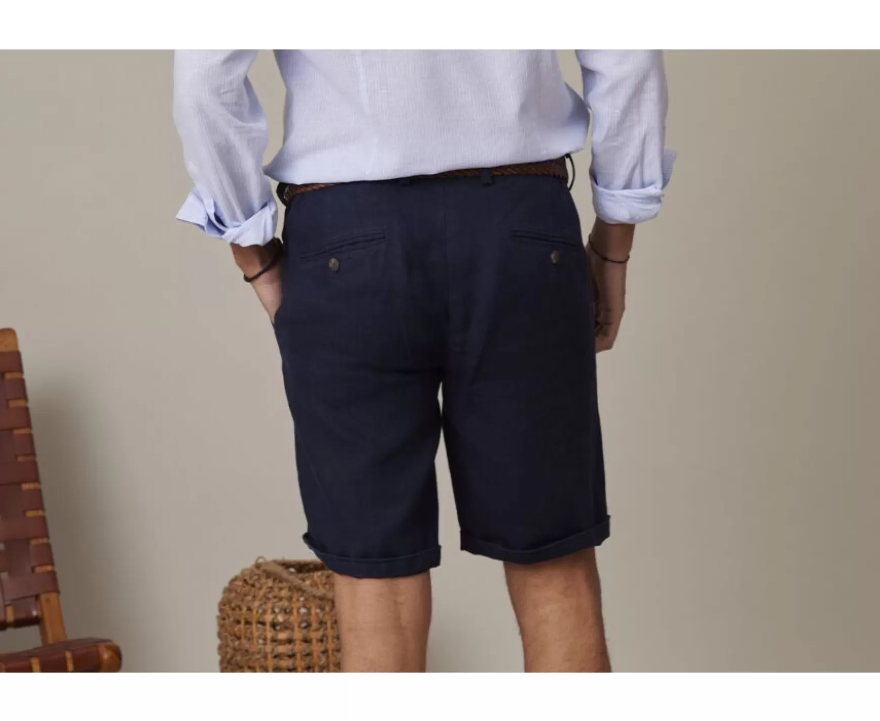 Bexley Chino Shorts | Linen Shorts Borys Navy