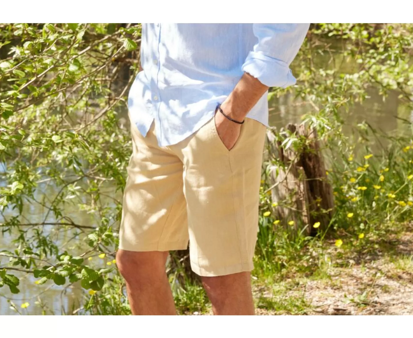 Bexley Chino Shorts | Linen Shorts Borys Beige