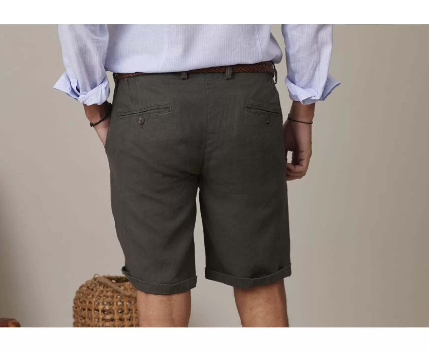 Bexley Chino Shorts | Linen Shorts Borys Dark Olive