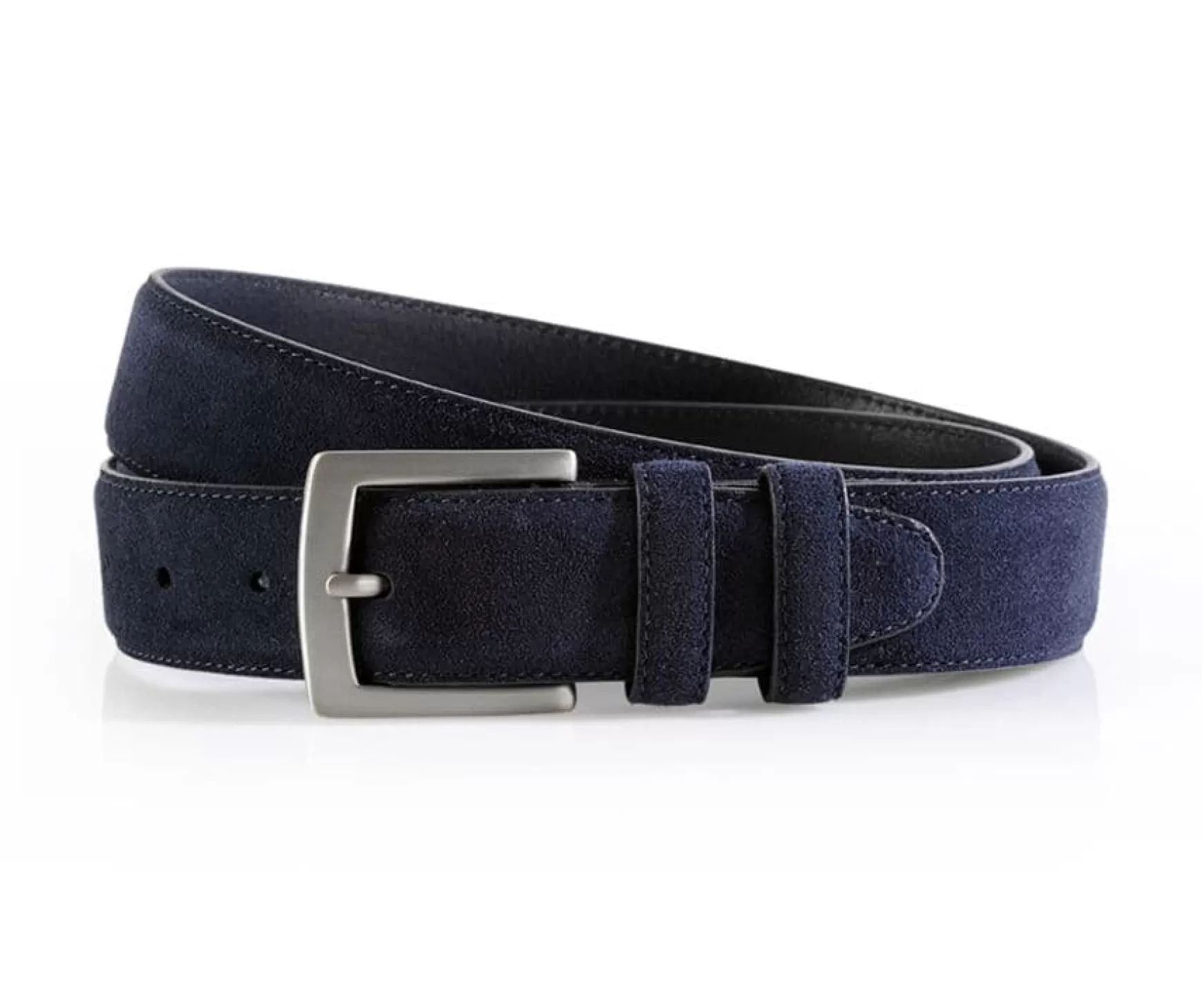 Bexley | Luxury Belt For Men Westgate Silver Navy Suede