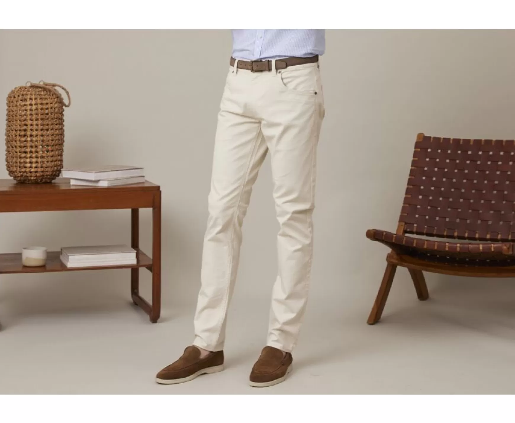 Bexley Adjusted Fit | Men'S 5 Pocket Trousers Karson Unbleached