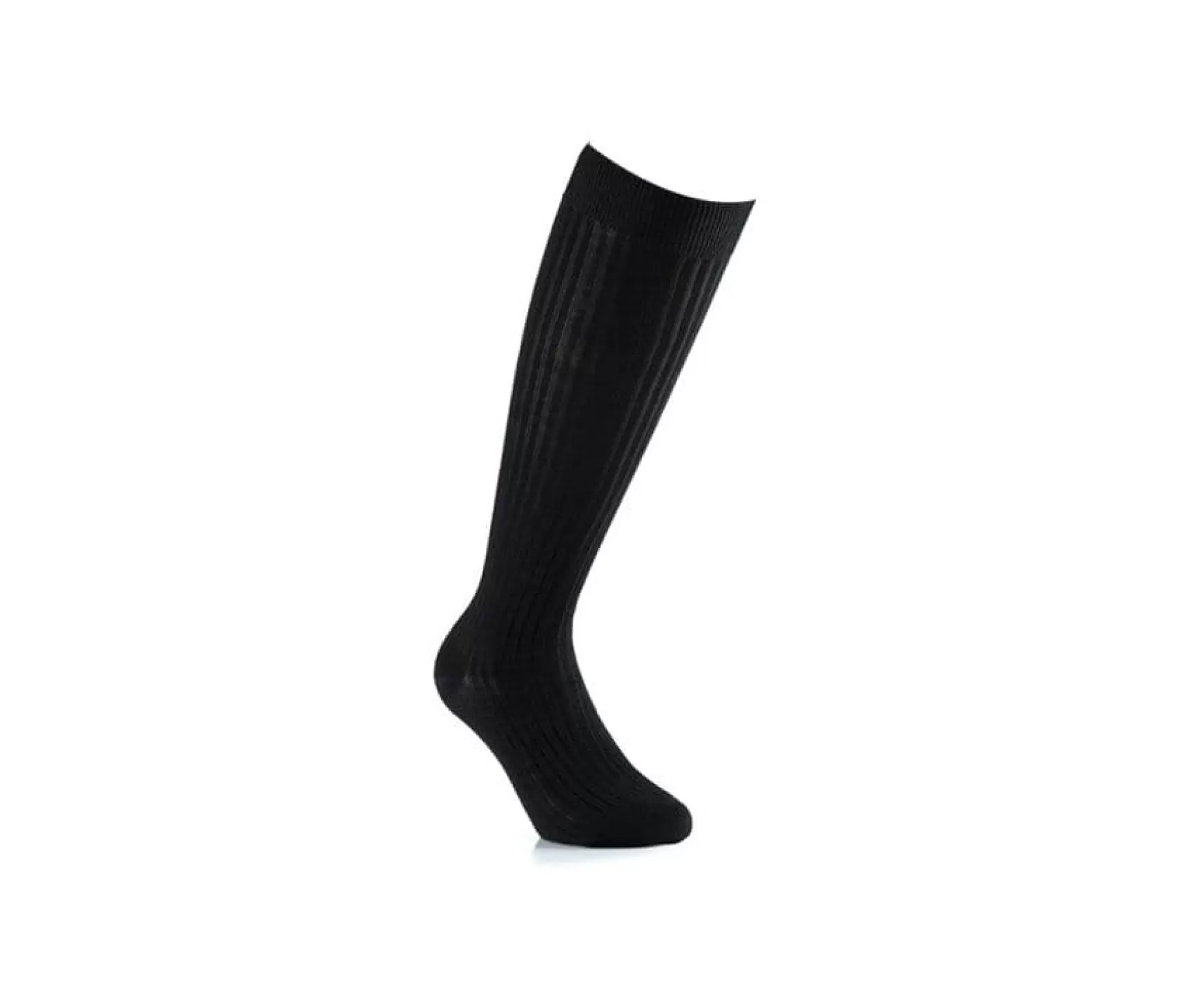 Bexley | Men'S Black Cotton High Socks Blackblack With Black Waistband