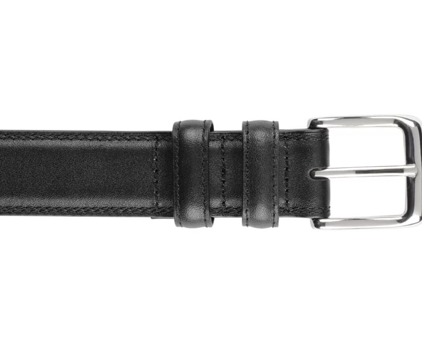 Bexley | Men'S Black Leather Belt With Silver Buckle Brixton Silver Blackblack With Black Waistband