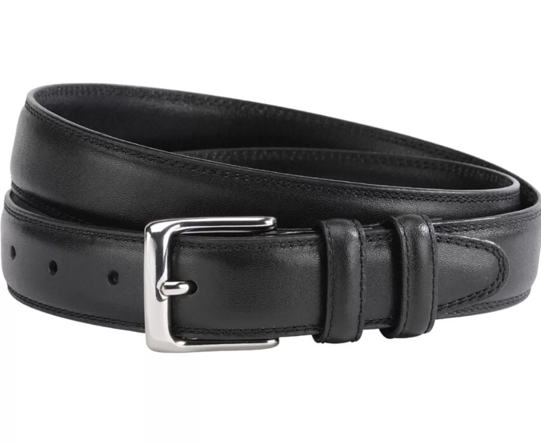 Bexley | Men'S Black Leather Belt With Silver Buckle Brixton Silver Blackblack With Black Waistband