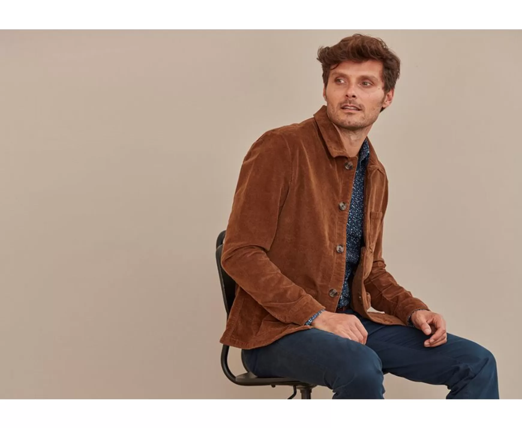 Bexley | Men'S Corduroy Jacket Fidelien Dark Camel