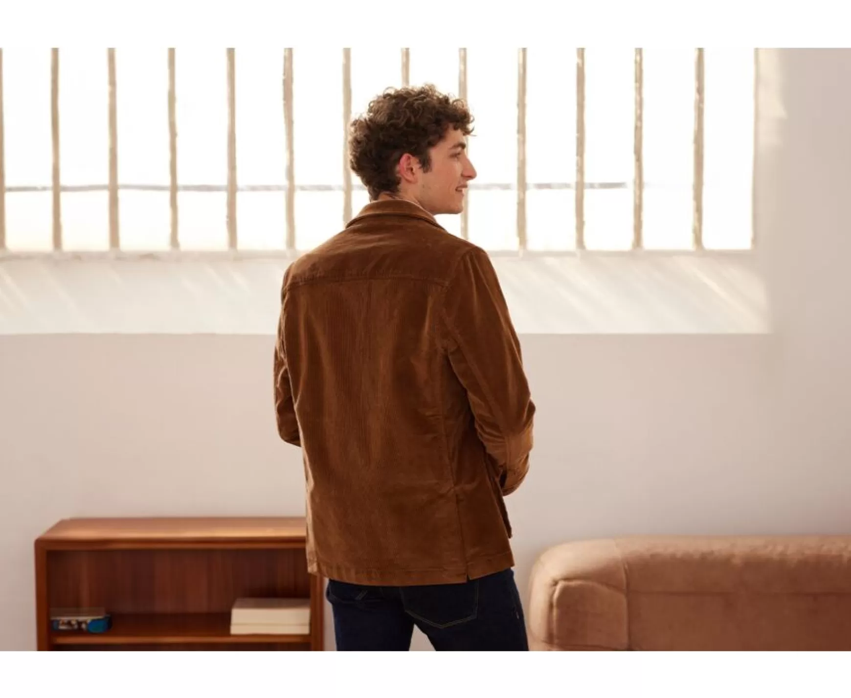 Bexley | Men'S Corduroy Safari Jacket - Florencien | Dark Camel