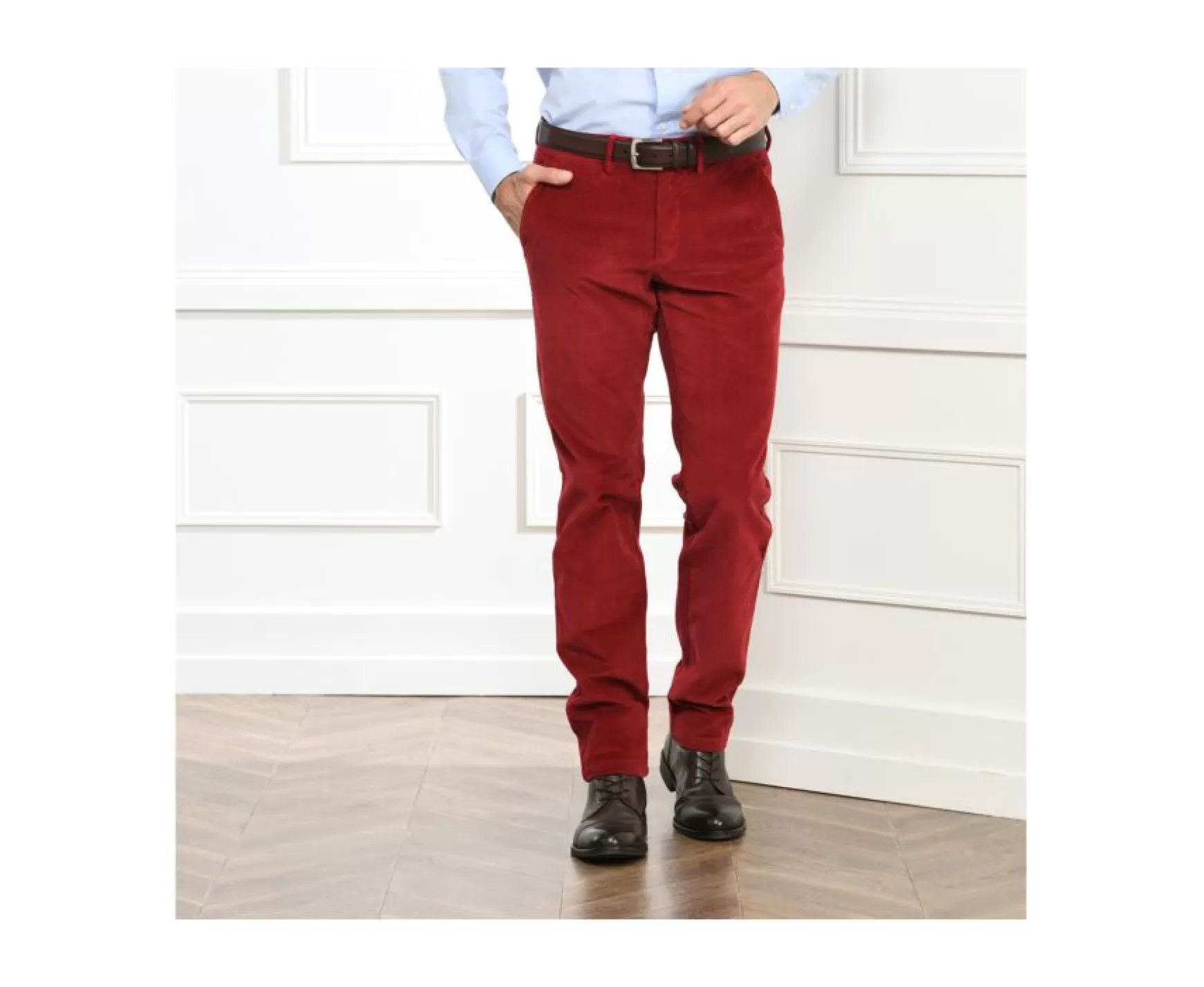 Bexley Adjusted Fit | Men'S Corduroy Trousers Norman Dark Red