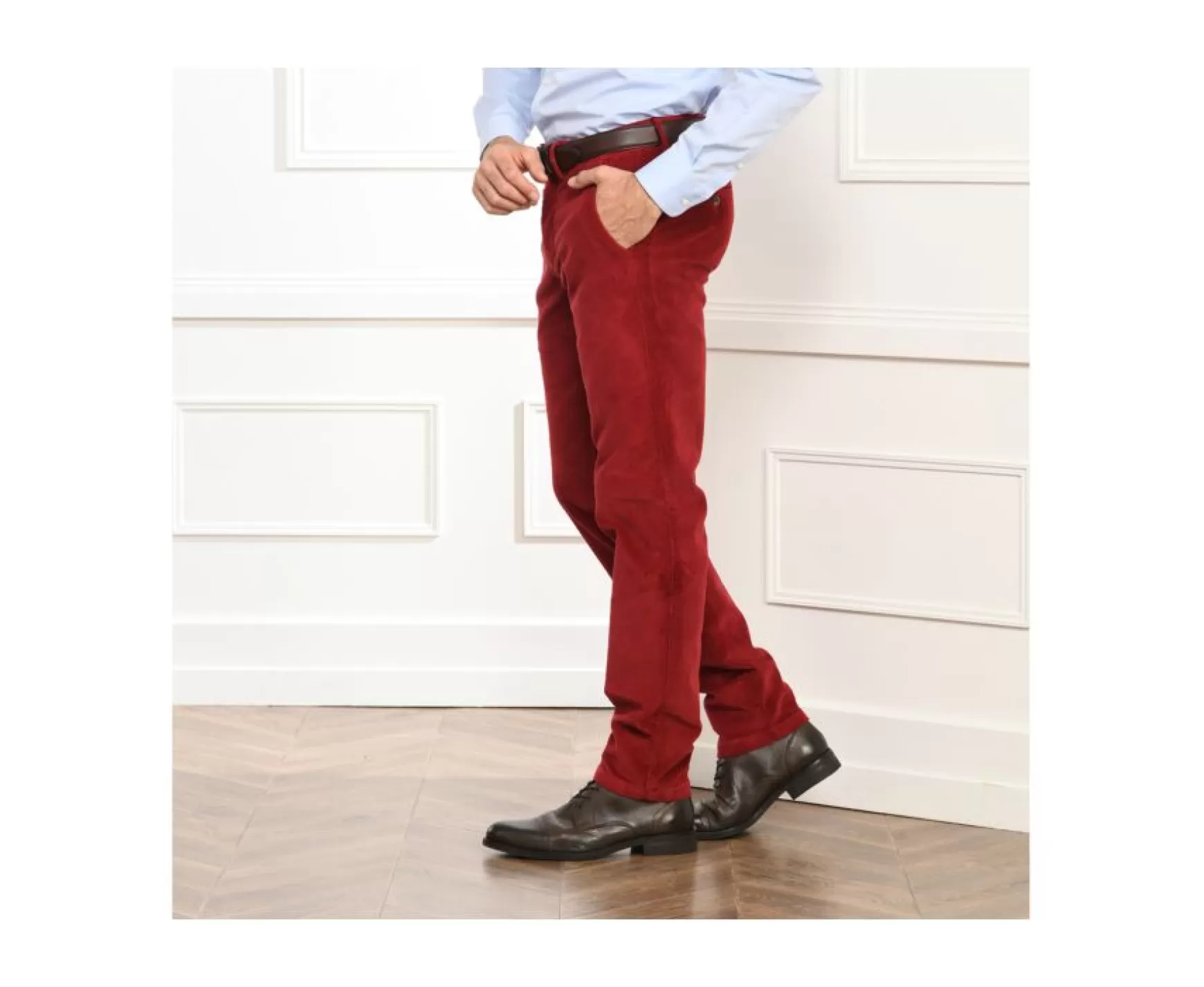 Bexley Adjusted Fit | Men'S Corduroy Trousers Norman Dark Red