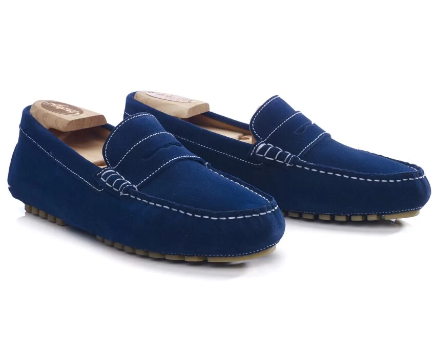 Bexley Moccasins | Men'S Driving Moccasins Ferguson Indigo Suede