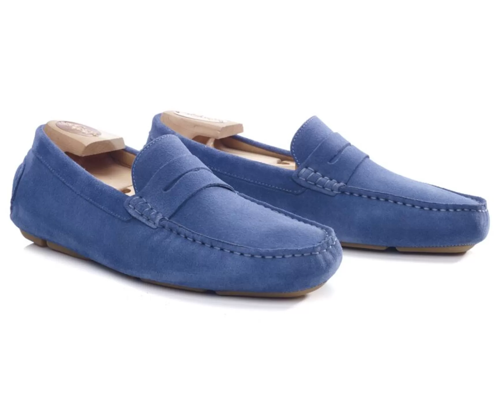 Bexley Moccasins | Men'S Driving Moccasins Seacrest Ii Blue Suede