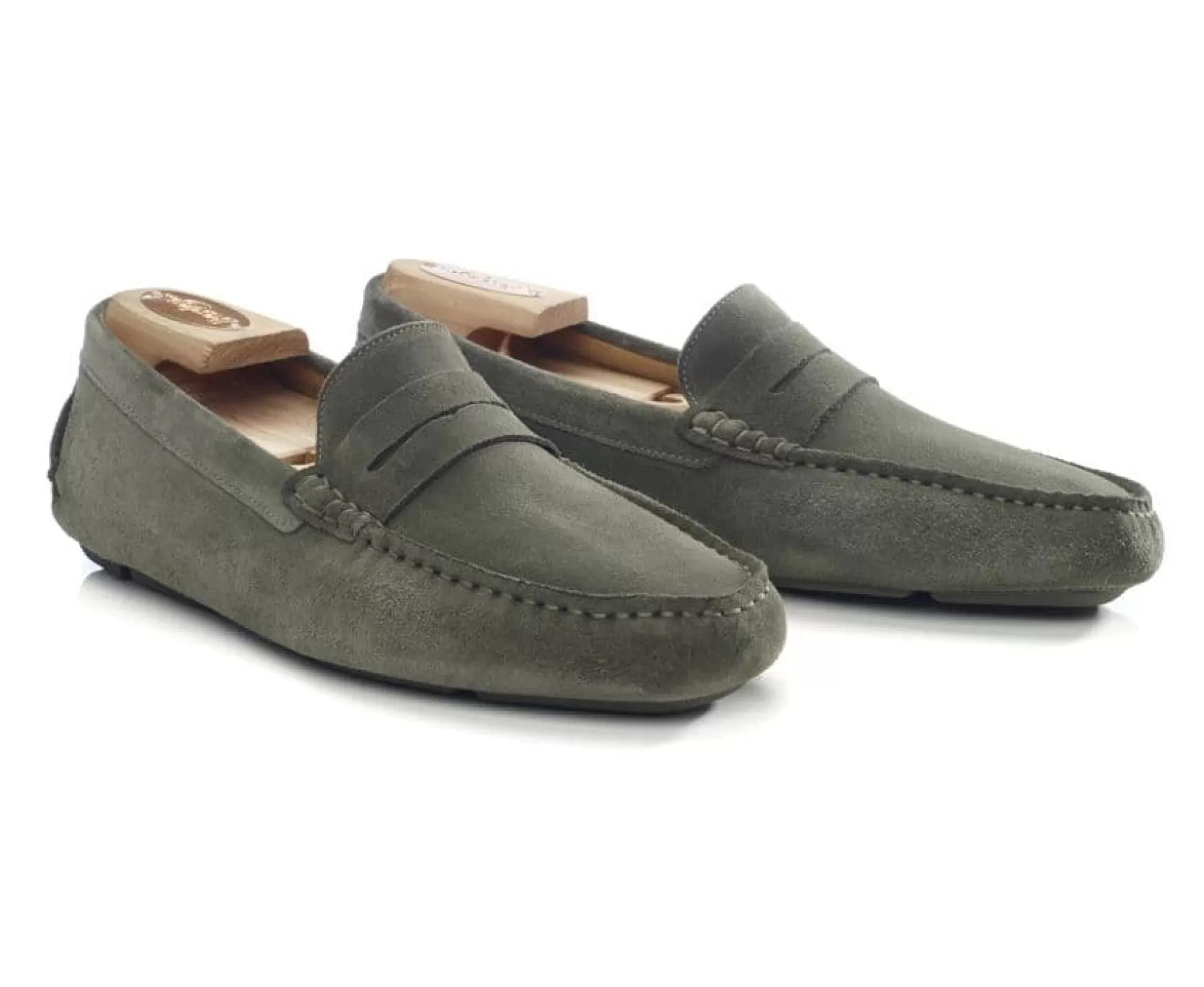 Bexley Moccasins | Men'S Driving Moccasins Seacrest Ii Green Suede