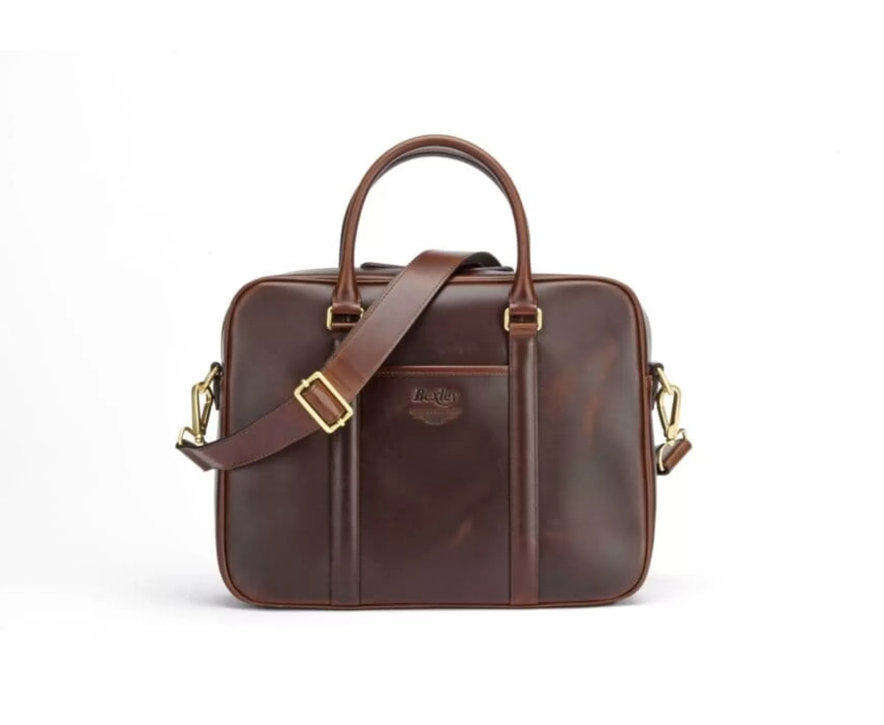 Bexley | Men'S Leather Satchel With Shoulder Strap Chocolate