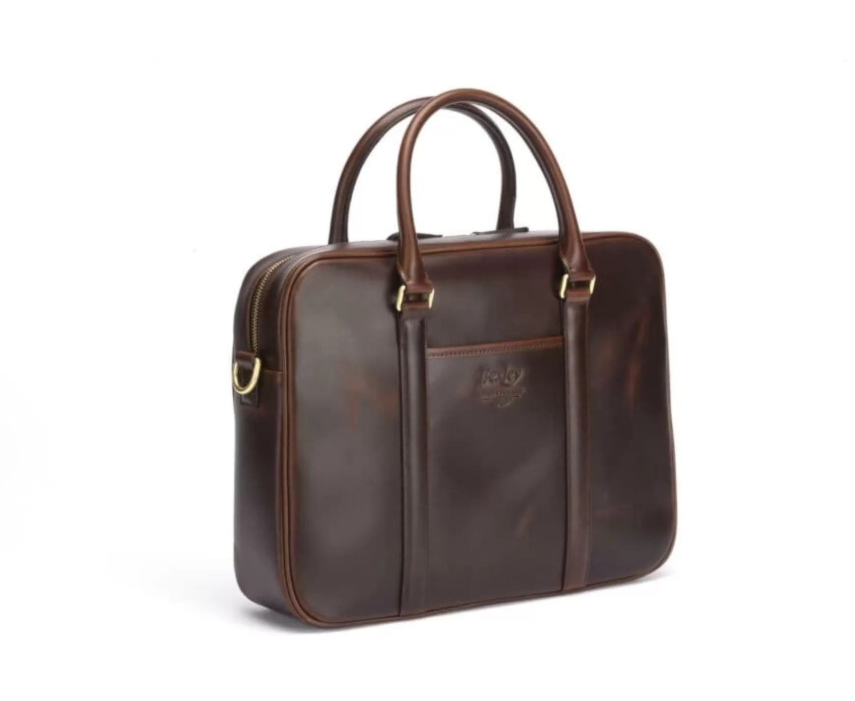 Bexley | Men'S Leather Satchel With Shoulder Strap Chocolate