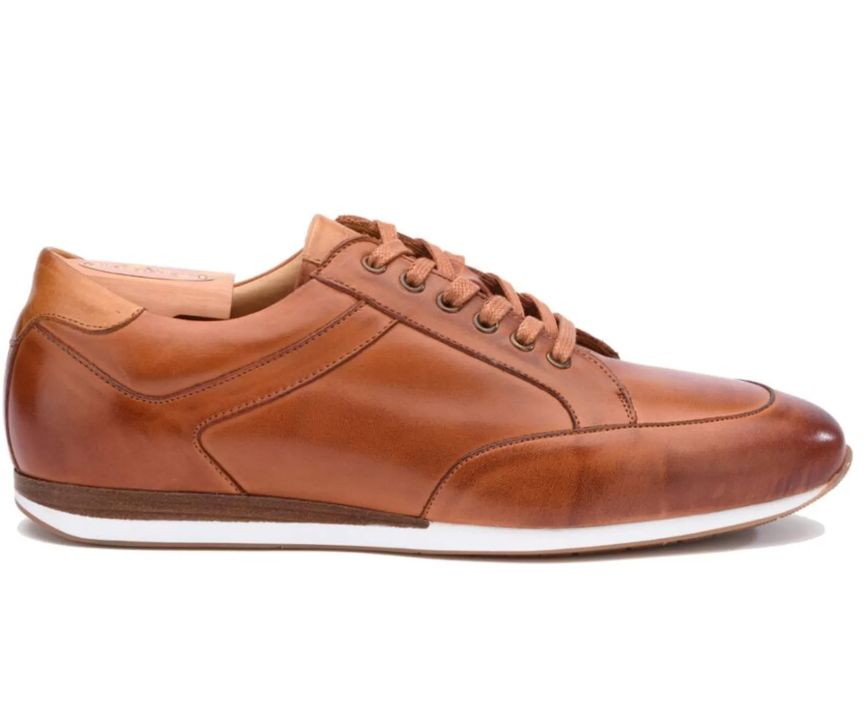 Bexley Trainers & Sneakers | Men'S Leather Trainers Belbara Patina Chestnut