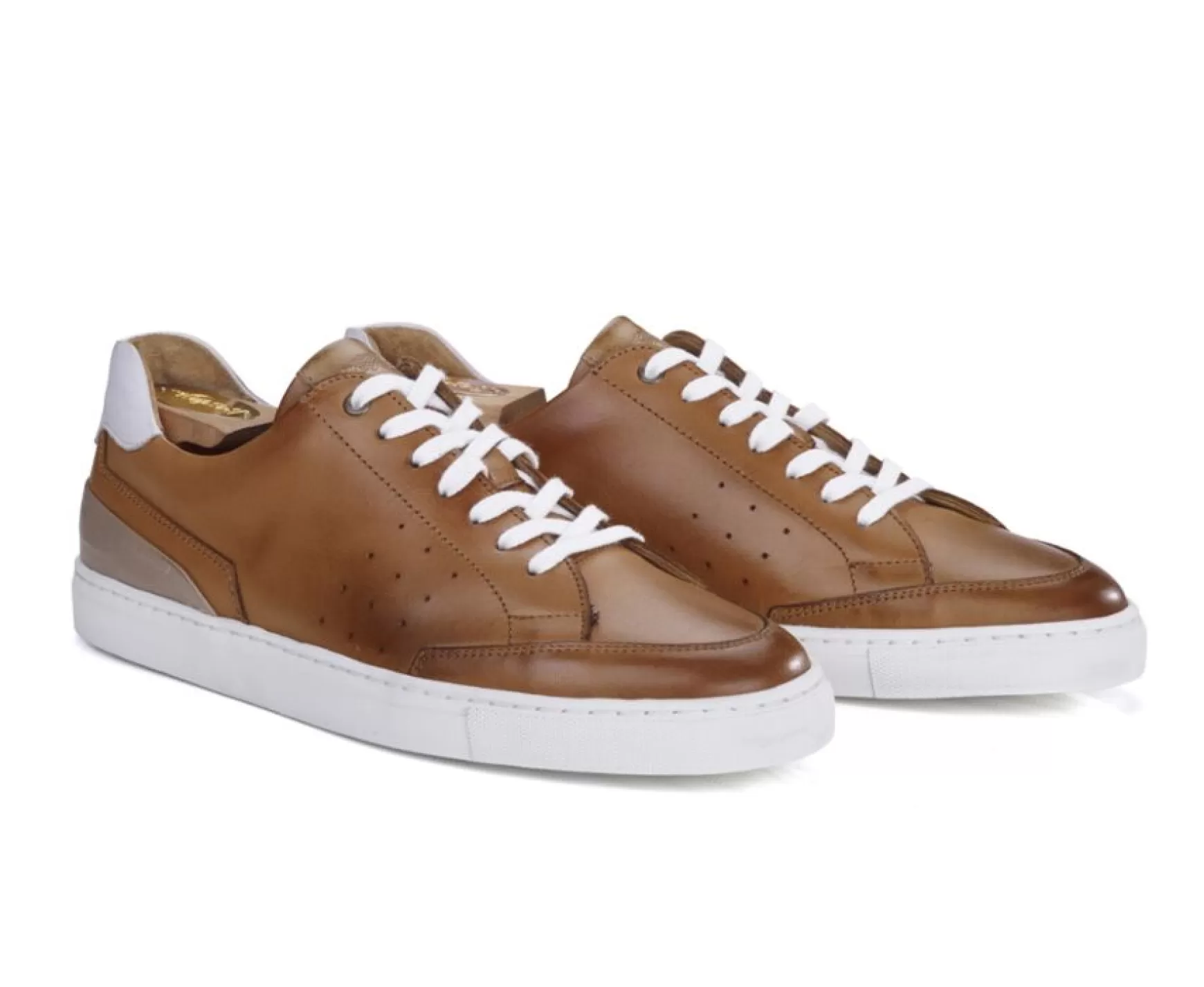 Bexley Trainers & Sneakers | Men'S Leather Trainers Beloka Patina Chestnut