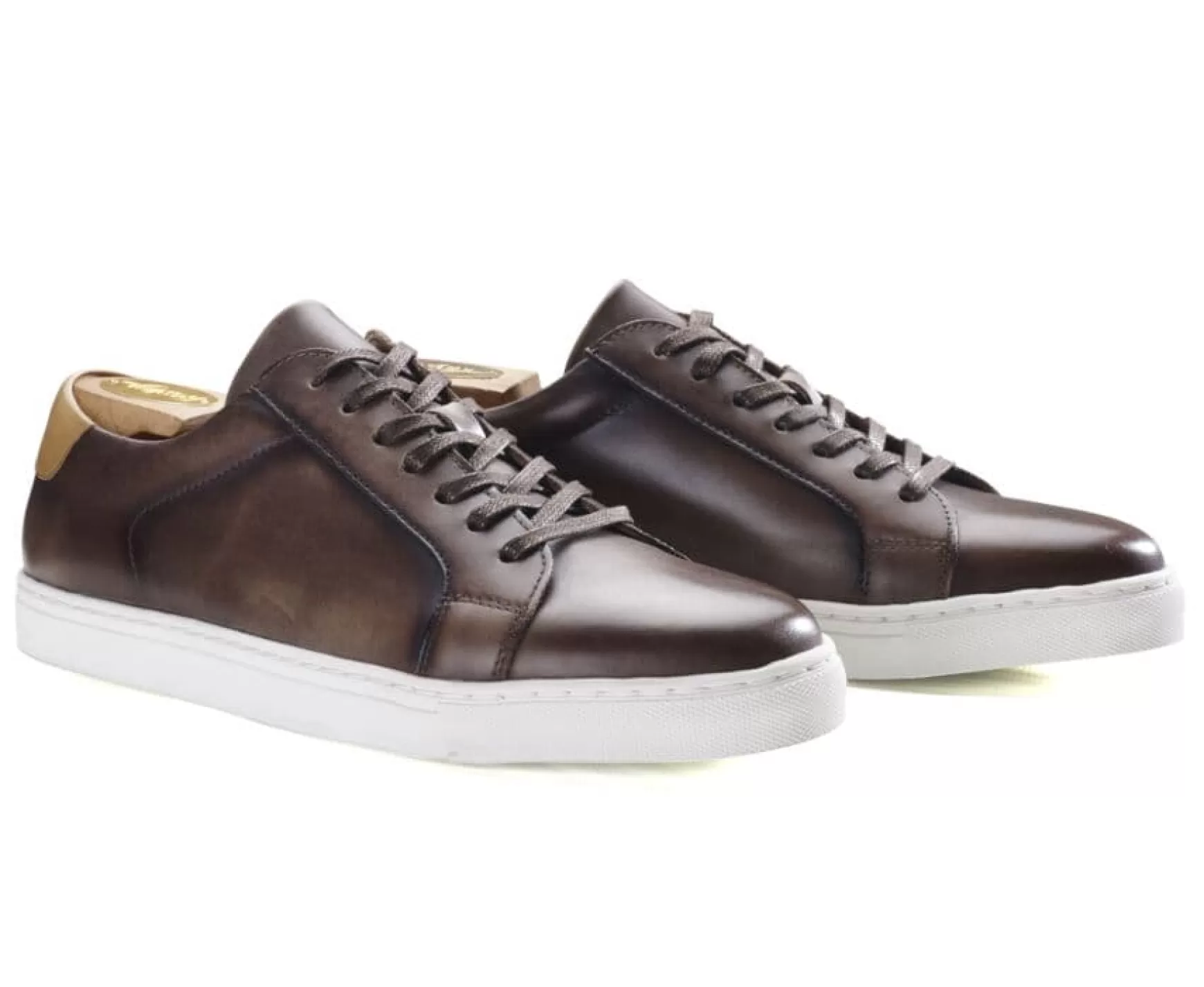 Bexley Trainers & Sneakers | Men'S Leather Trainers Inglewood Patina Chocolate