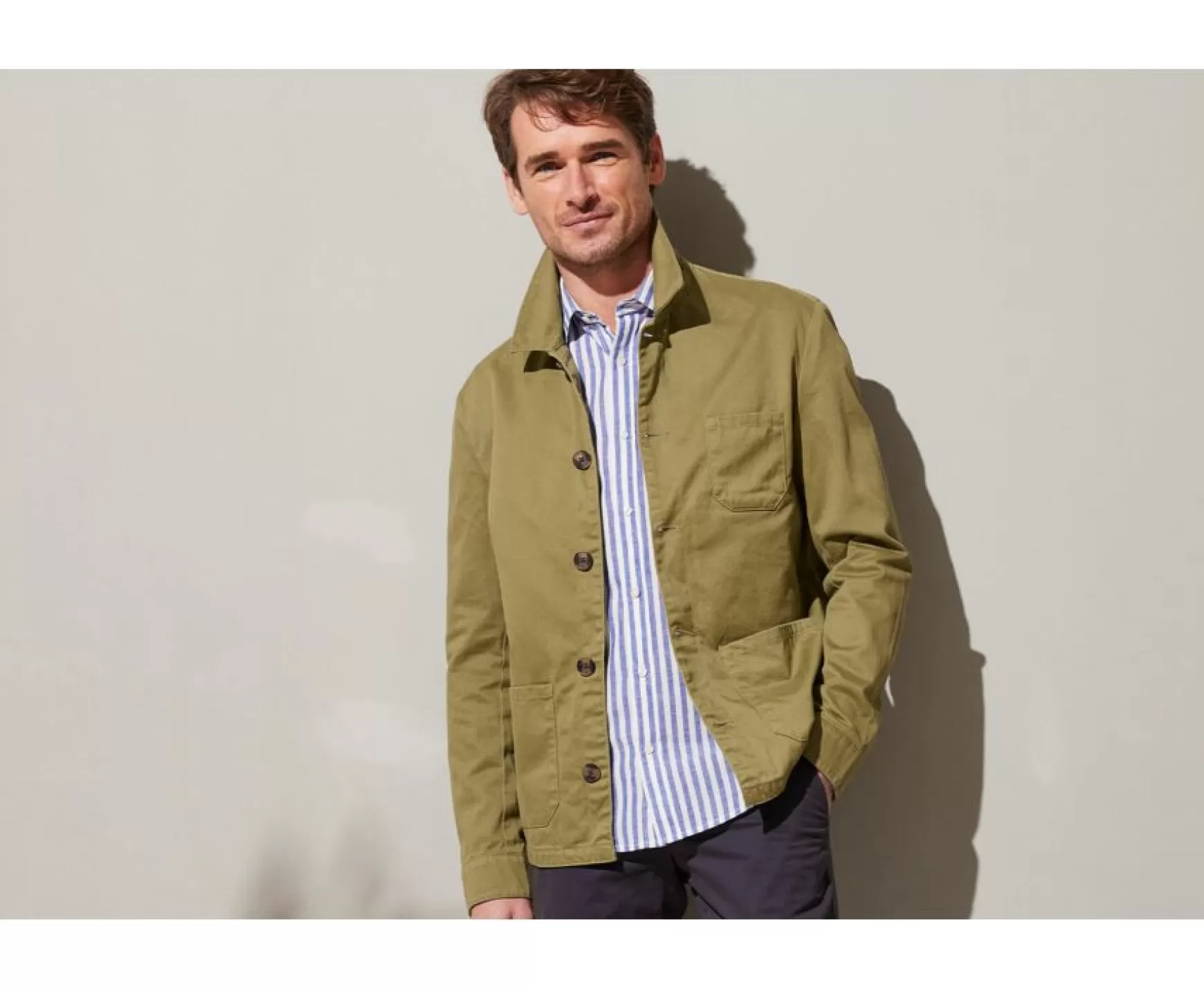 Bexley | Men'S Light Khaki Cotton Jacket Felicien Light Kaki