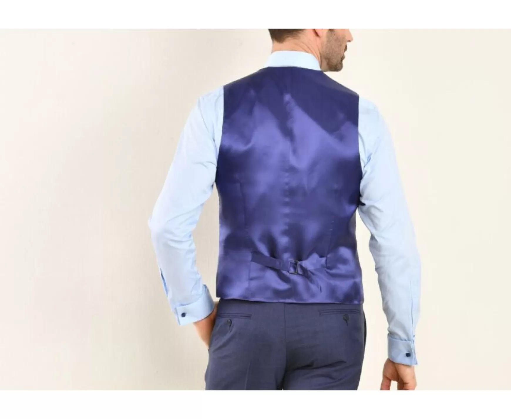 Bexley | Men'S Melange Blue Suit Waistcoat Lazare Blue Melange