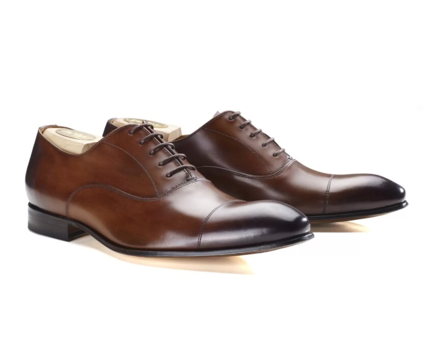 Bexley Oxford Shoes | Men'S Oxford Shoes - Leather Outsole Brisbury Patina Cognac