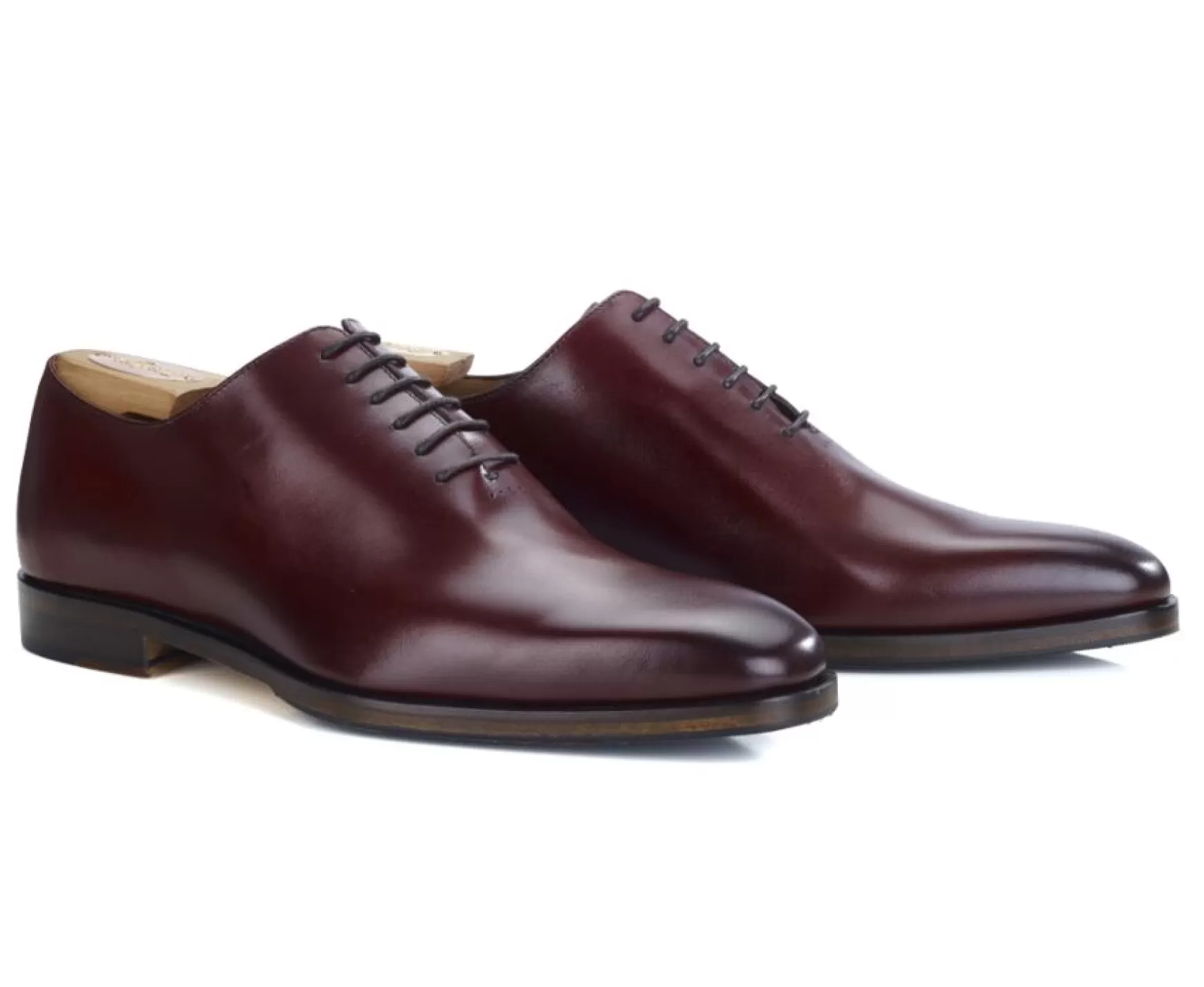 Bexley Oxford Shoes | Men'S Oxford Shoes - Leather Sole With Pad Bellagio Patin Bright Burgundy