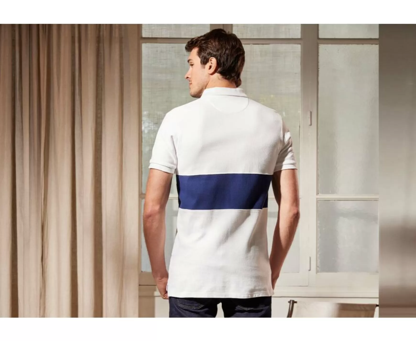 Bexley Adjusted Fit | Men'S Polo Shirt Aurick White And Navy