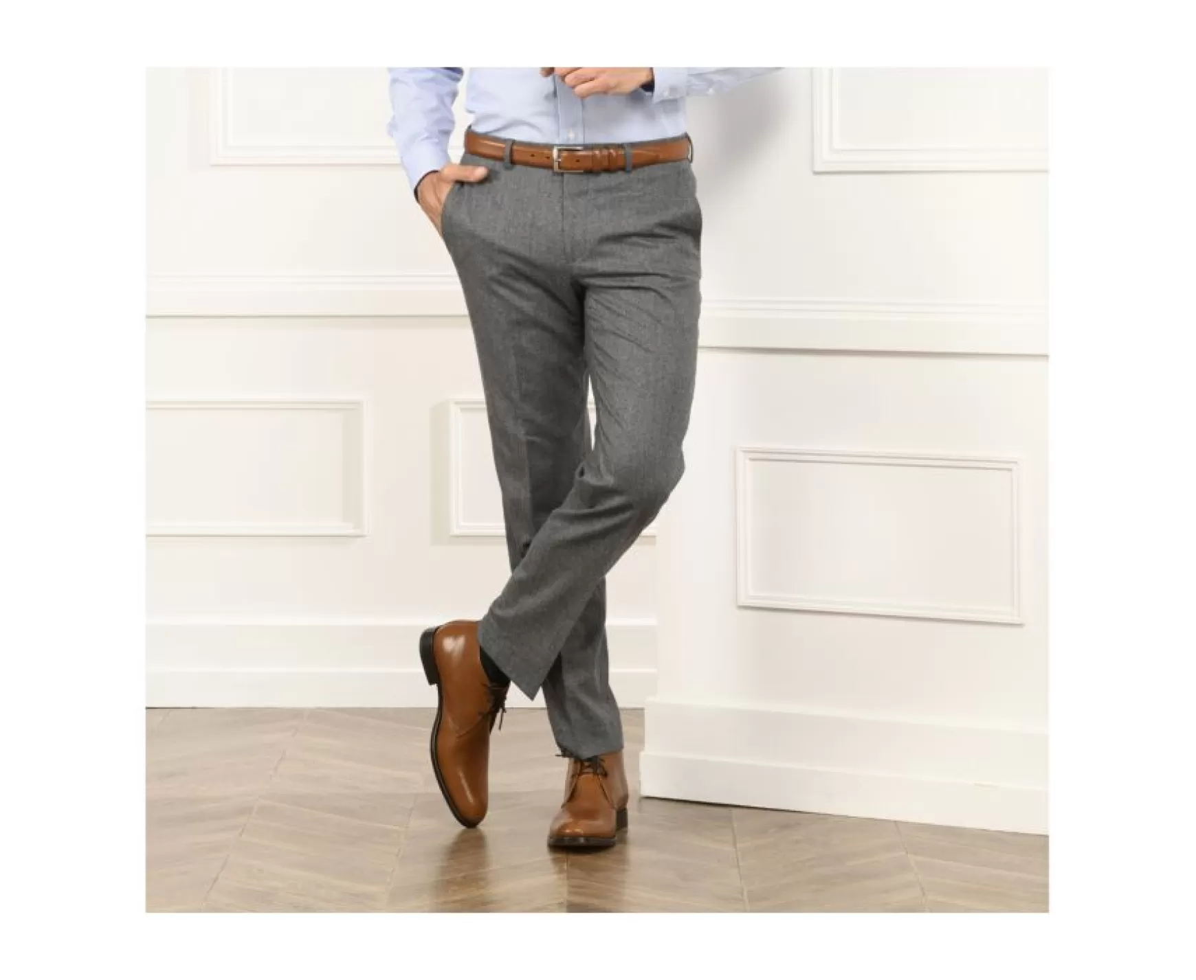 Bexley | Men'S Suit Trousers Leonard Light Grey Melange