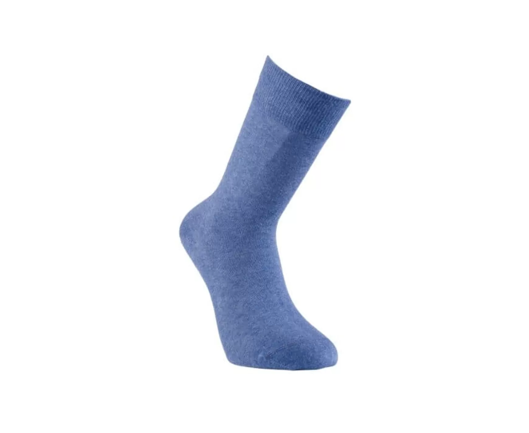 Bexley | Men'S Thin Cotton Socks Middle Blue Melange