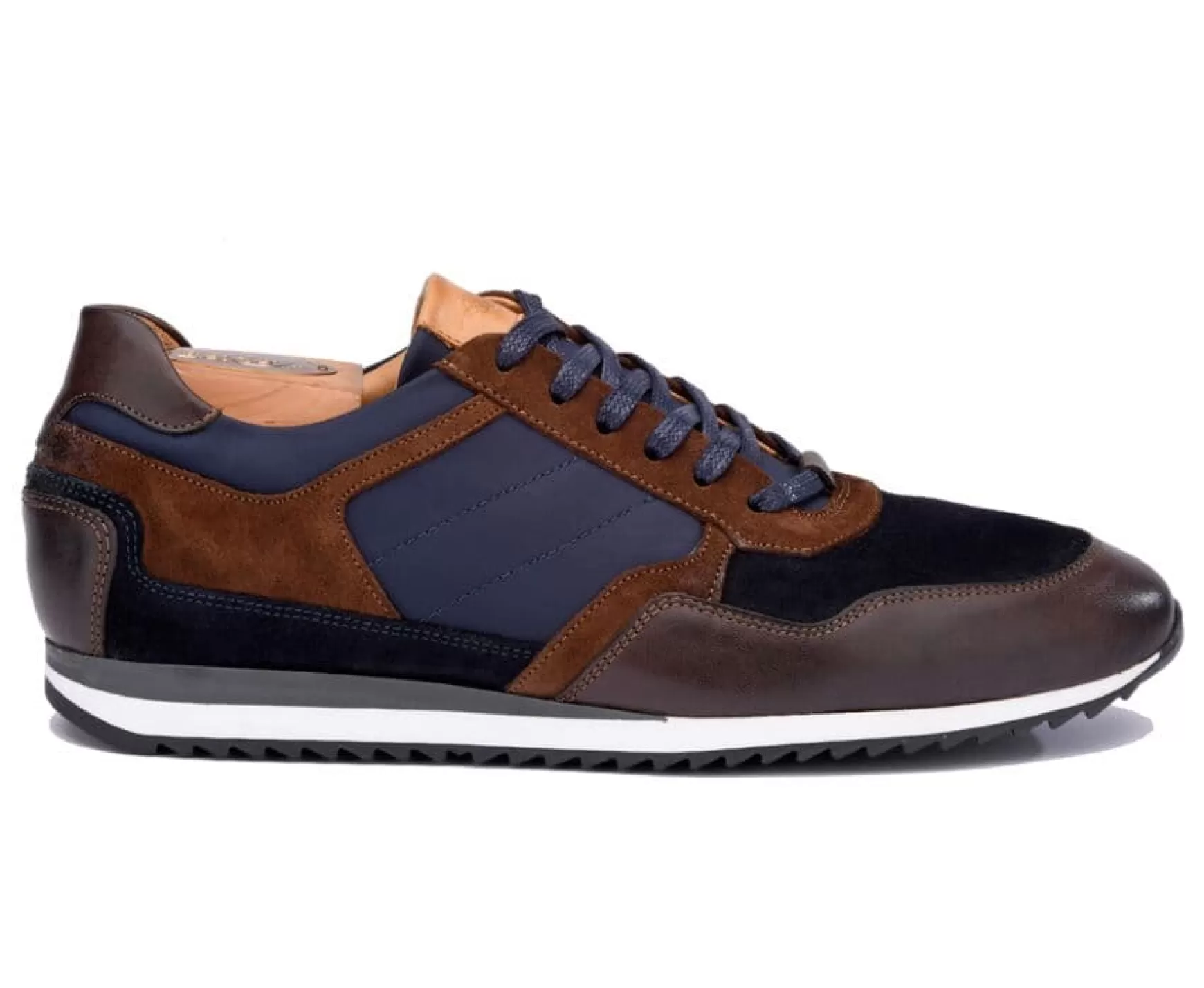 Bexley Trainers & Sneakers | Men'S Trainers Corunna Chocolate And Navy Suede