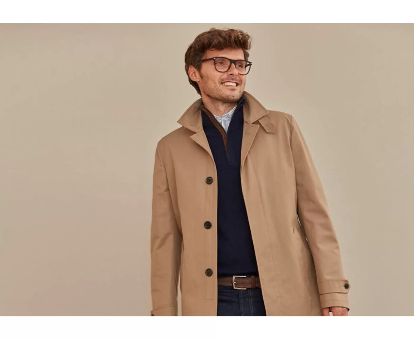 Bexley | Men'S Trench Coat Aurele Ii Dark Beige