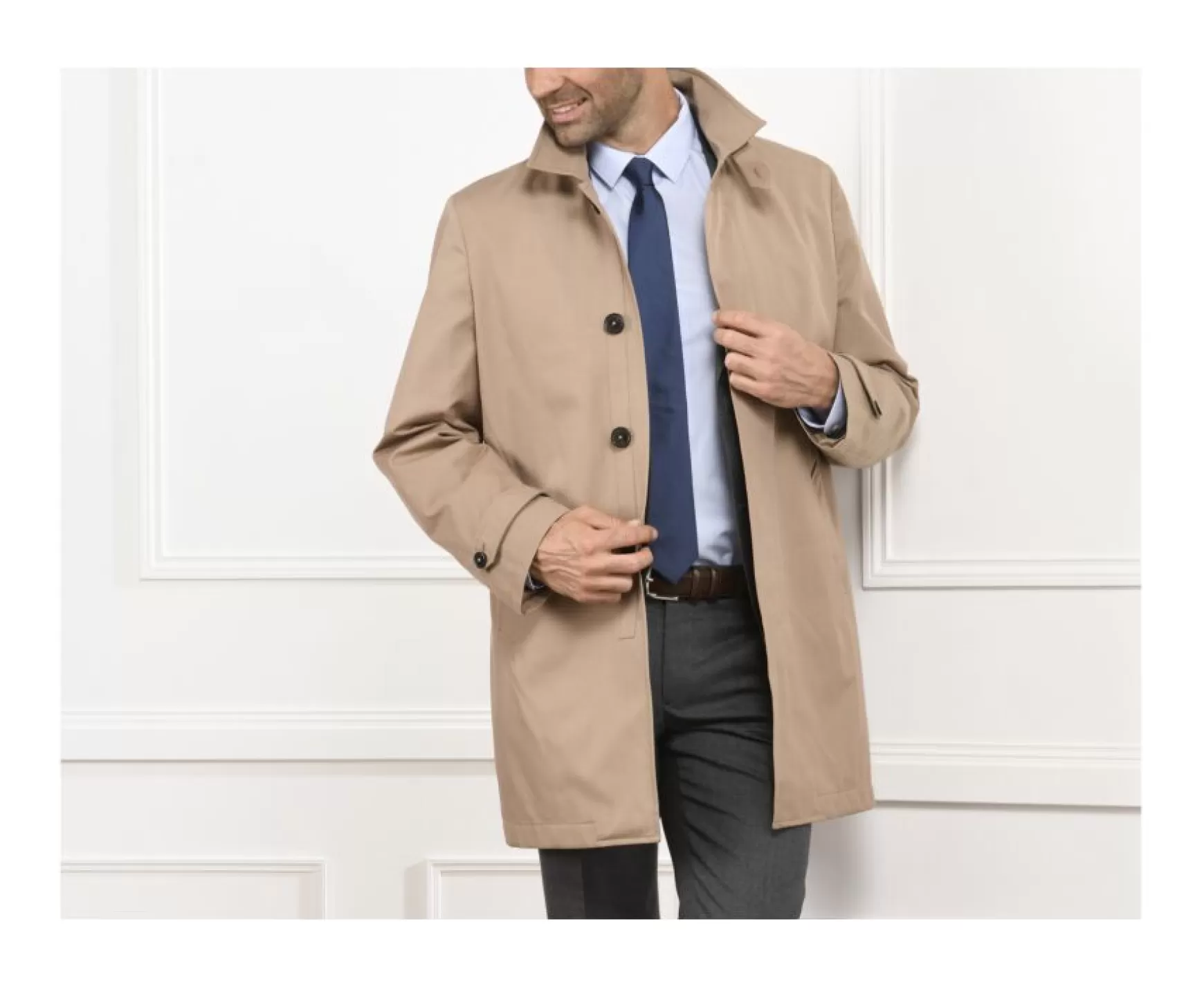 Bexley | Men'S Trench Coat Aurele Ii Dark Beige