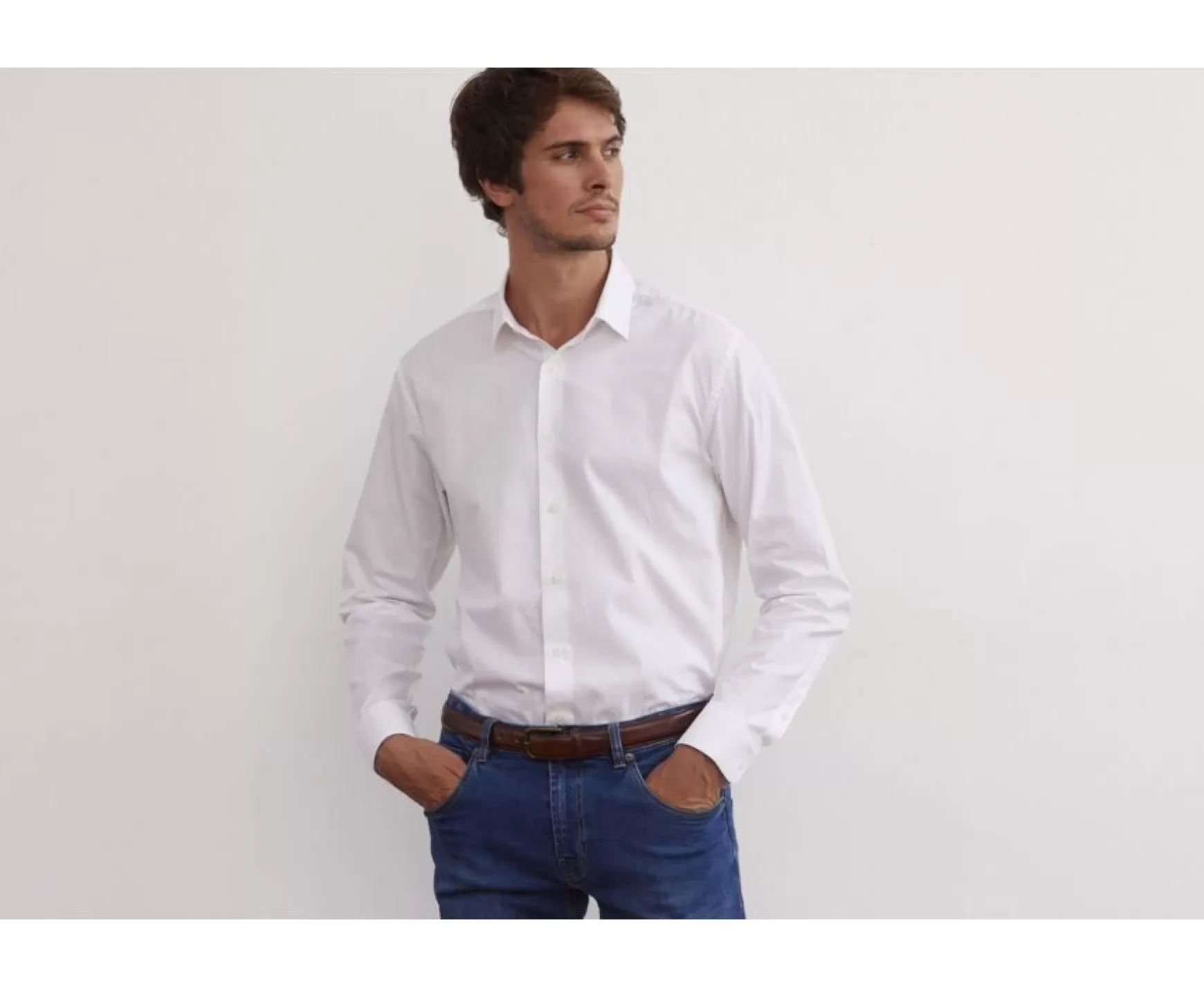 Bexley | Men'S Twill Shirt Camelien White