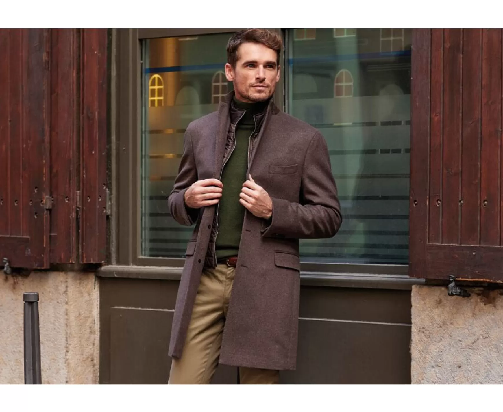 Bexley | Men'S Winter Cashmere Wool Coat Honore Ii Chocolate