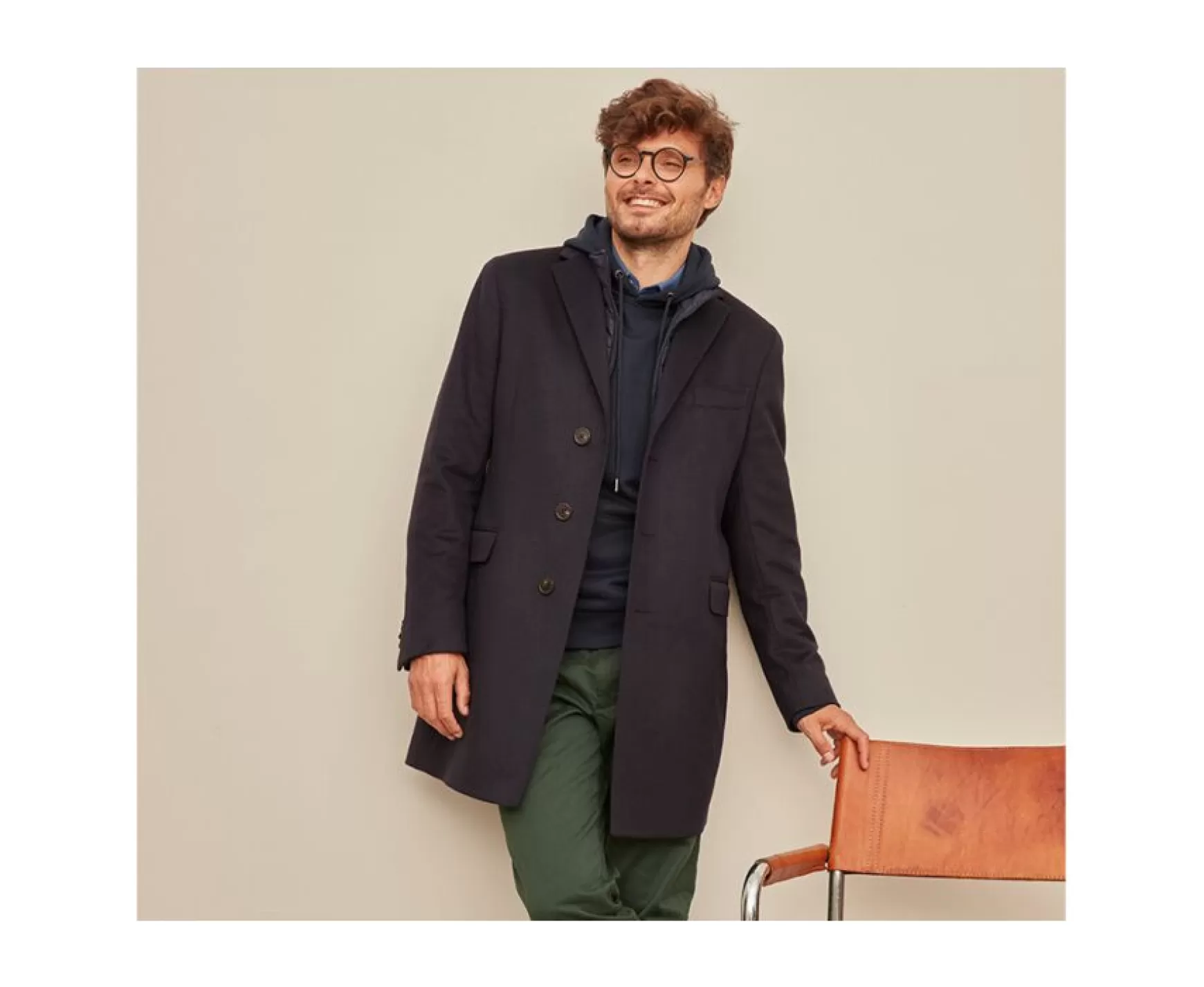 Bexley | Men'S Winter Cashmere Wool Coat Honore Ii Navy