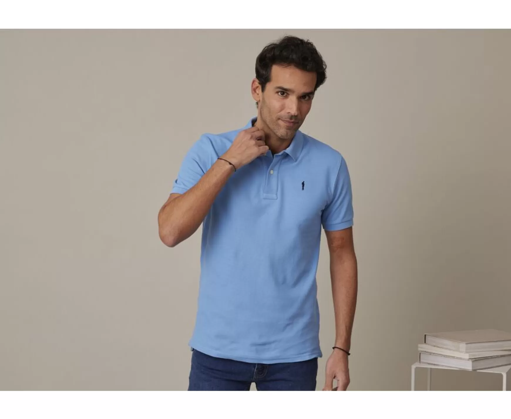 Bexley Adjusted Fit | Middle Blue Men'S Polo Shirt Andy Ii Blue Means