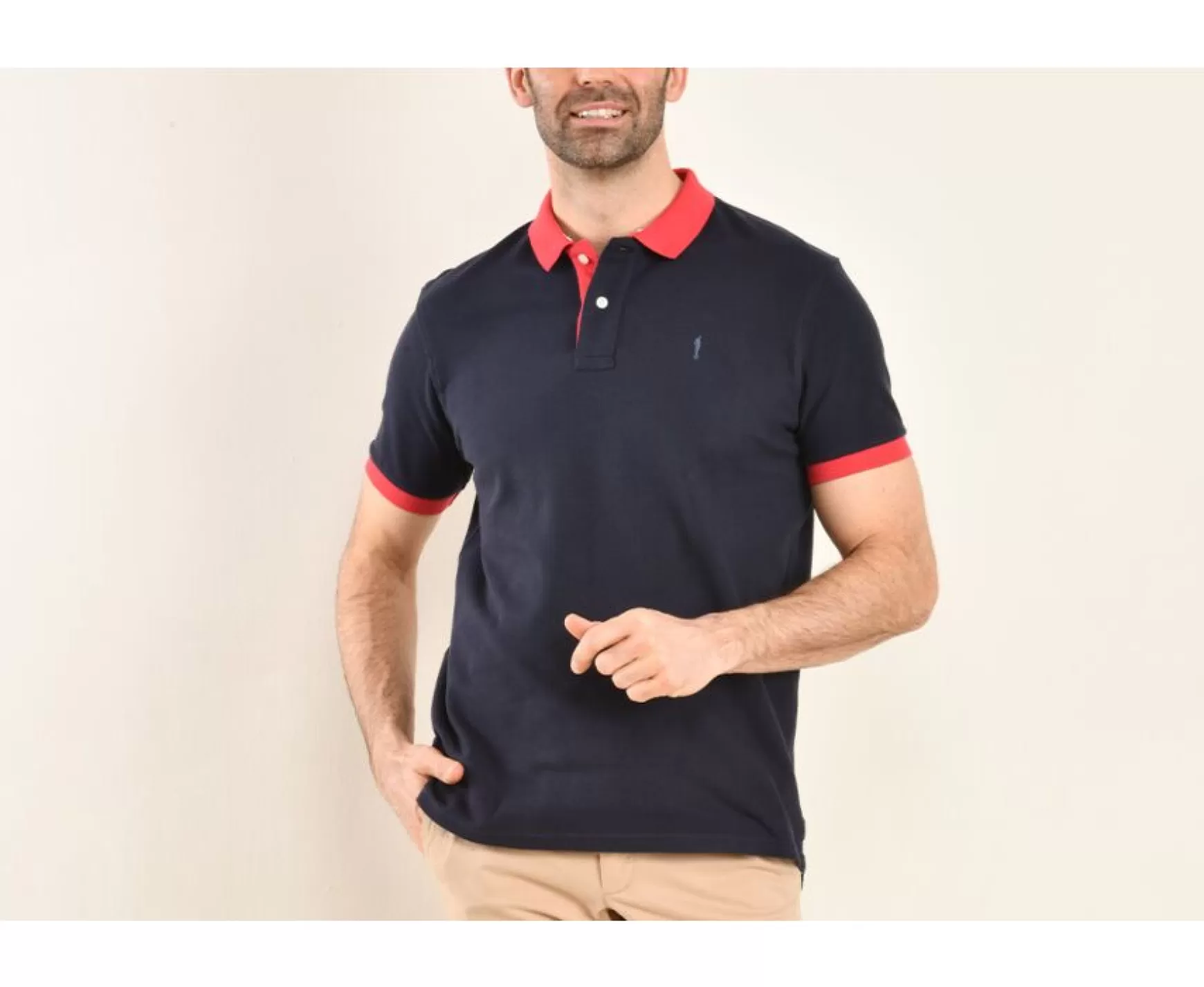 Bexley Adjusted Fit | Navy And Rapsberry Men'S Polo Shirt Ardley Navy And Raspberry